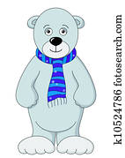 nallebjörn, vit, in, a, scarf