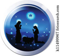 Nativity scene silhouette vector