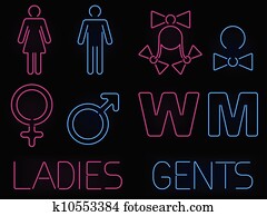 Neon gender signs