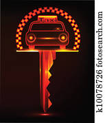 Neon Key Taxi