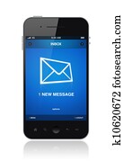 New message on mobile phone New message on mobile phone