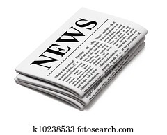 Newspaper on white background Newspaper on white background