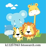 niedlich, safari, baby- tiere niedlich, safari, baby- tiere
