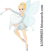 niedlich, zahnfee, fliegen, mit, zahn niedlich, zahnfee, fliegen, mit, zahn