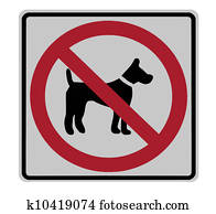 no dogs allowed sign isolated, seen at highway rest stop no dogs allowed sign isolated, seen at highway rest stop