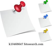 note papers with push pins note papers with push pins