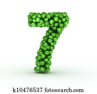 Number 7, alphabet of green apples Number 7, alphabet of green apples