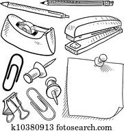 Office supplies sketch Office supplies sketch