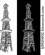Oil Rig. Vector sketch. Oil Rig. Vector sketch.