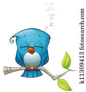 Oiseau Jaune Icône Dessin Animé Style Banque D