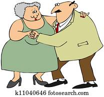 Old couple dancing