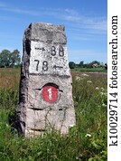 Old Granite Milestone Landscape