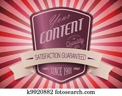 Old purple vector round retro vintage shield