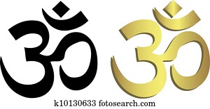 Om symbol in black and gold