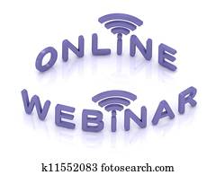 online, webinar, zeichen