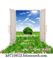 Open door leading to summer Open door leading to summer