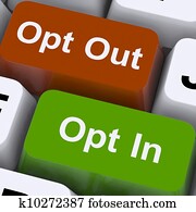 Opt In And Out Keys Shows Decision To Subscribe Opt In And Out Keys Shows Decision To Subscribe