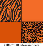 Orange Cheetah & Zebra Print Paper Orange Cheetah & Zebra Print Paper