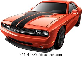 orange, muskel, auto orange, muskel, auto