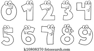 Outlined Funny Numbers