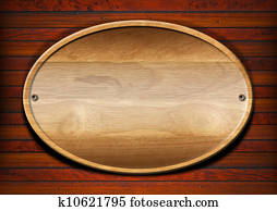Oval Wood Board on Wall