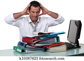 overanstrengt, kontor arbejder