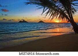 Pacific sunrise at Lanikai beach, Hawaii Pacific sunrise at Lanikai beach, Hawaii