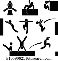 Parkour Man Jumping Climbing Leap Parkour Man Jumping Climbing Leap