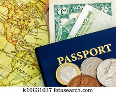 passport over map