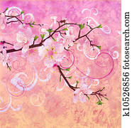 peach pink colors blooming cherry tree grunge background peach pink colors blooming cherry tree grunge background