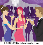 People socializing at a cocktail party People socializing at a cocktail party