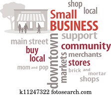 pequeña empresa, palabra, nube