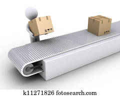 Person works in the shipping of carton boxes Person works in the shipping of carton boxes