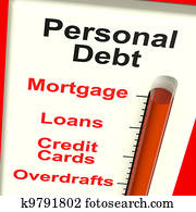 Personal Debt Meter Showing Mortgage And Loans