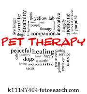 Pet Therapy Word Cloud Concept in red and black Pet Therapy Word Cloud Concept in red and black