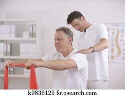physiotherapy:, eldre mann, og, physiotherapist