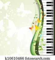 Piano keys with butterflies Piano keys with butterflies