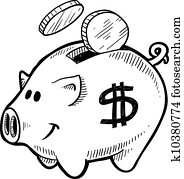Piggy bank sketch Piggy bank sketch