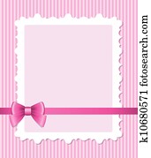 Clip Art of pink frame with bow k9701856 - Search Clipart, Illustration ...