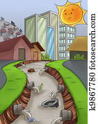 pollution in the city pollution in the city