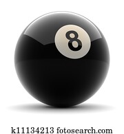 Pool Black Ball number eight Pool Black Ball number eight