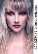 portrait of a beautiful blond girl vampire portrait of a beautiful blond girl vampire