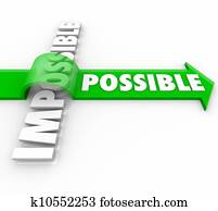 Possible Arrow Jumping Over Impossible Positive Attitude Possible Arrow Jumping Over Impossible Positive Attitude