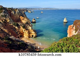 praia, em, algarve, portugal