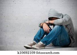 preso, adolescente, com, algemas