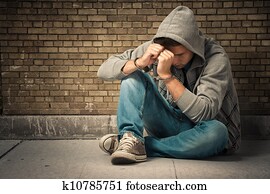 preso, adolescente, com, algemas