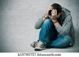 preso, adolescente, com, algemas