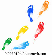 Prints of human feet Prints of human feet