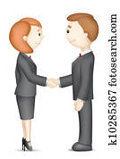 professionnels, faire, poignée main