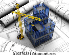 projekt, von, gebäude